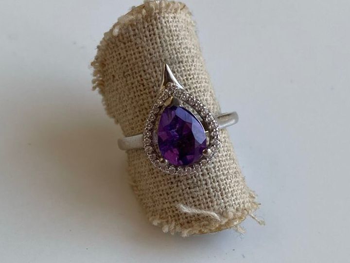 Anelli: Silber 925 Amethyst Tropfen Ring – Nuovo (secondo la descrizione) da Givisiez venduto da dor_xb9k 1