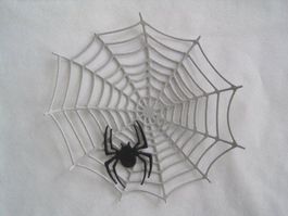 Stanz-Papier Motive Spinne mit Spinnennetz