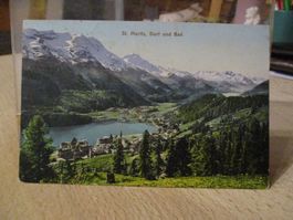 St.Moritz Dorf und Bad 1908  Postkarte   1