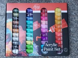 Acryl Paint Set 48 x 20ml Neu mit pencils
