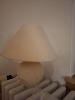 Vintage Tischlampe mit Keramikfuss  Beige