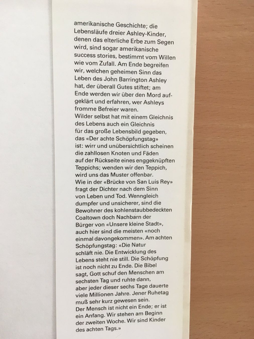 Libri: Der achte Schöpfungstag; Thornton Wilder – Usato da Grenchen venduto da Kogi7 8