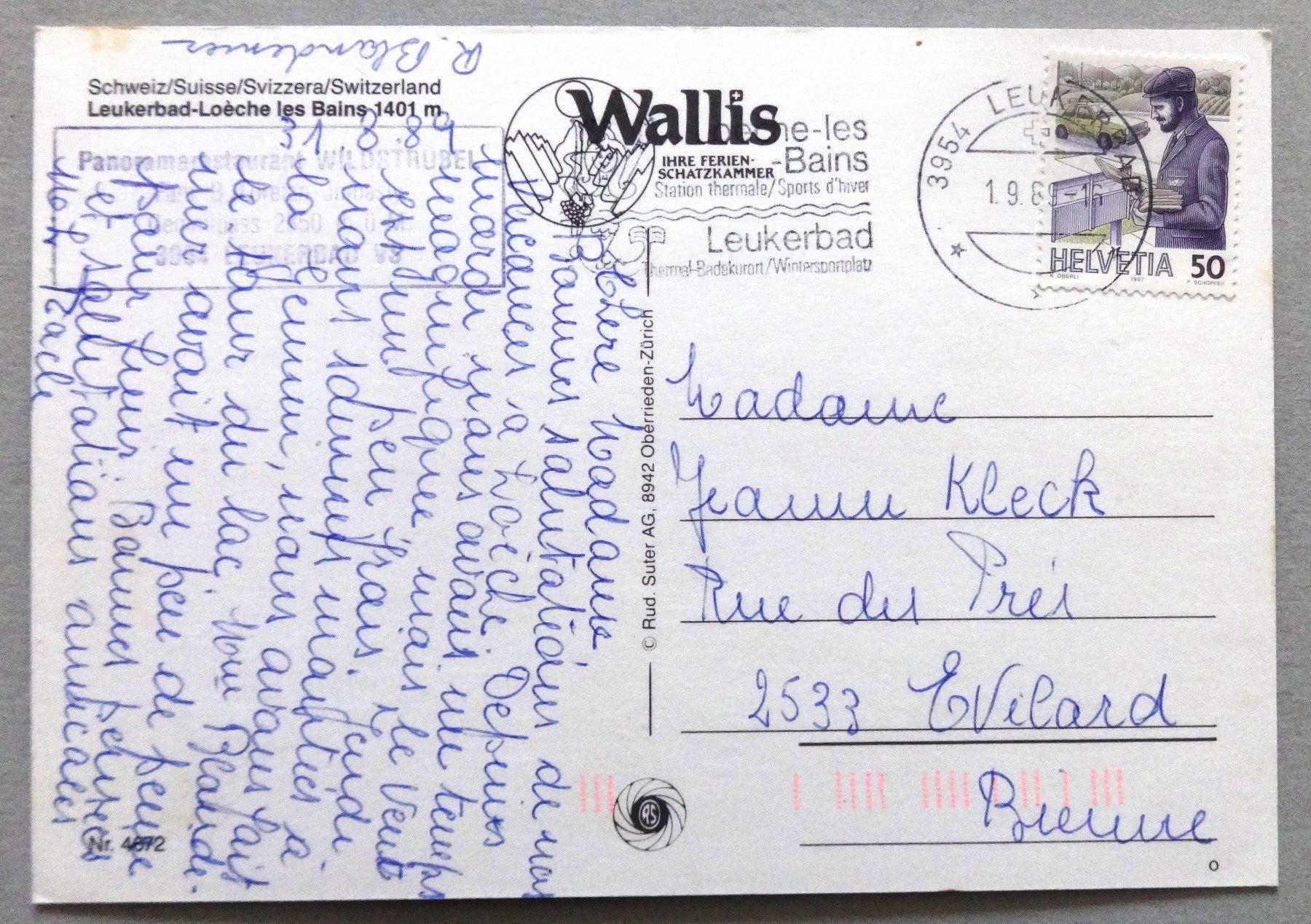 Cartes postales: Leukerbad-Loèche les Bains 1401 m – D'occasion à Fétigny par Billy2miny 1