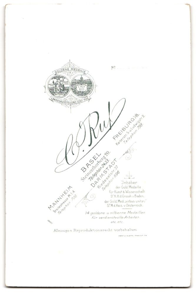 Fotografie &  Plakate: Fotografie C. Ruf, Basel, Steinenvorstad – Gebraucht aus Berlin von bartko-reher 1