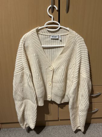 WEEKDAY Cardigan, Weiss, Gr. S, Oversized