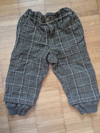 H&M Baby Hose Gr. 86, Khaki Kariert, Winter ❄️