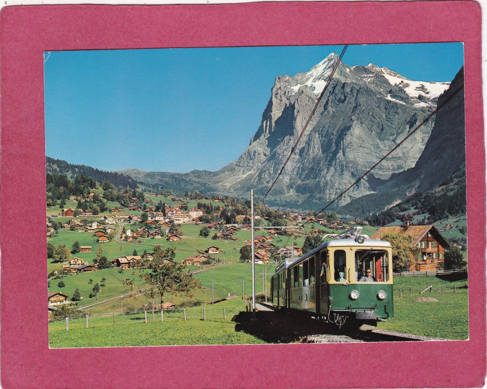 Ansichtskarten: Grindelwald Wengernalpbahn mit Wetterhorn 1987 – Gebraucht aus Herisau von Lisegrat2008