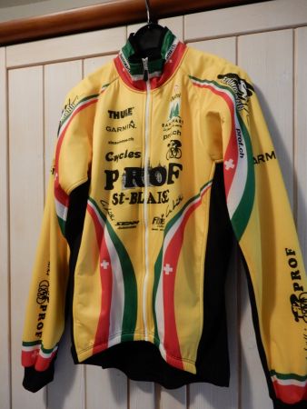 Veste polaire cycliste PROF St-Blaise vintage, taille XXL