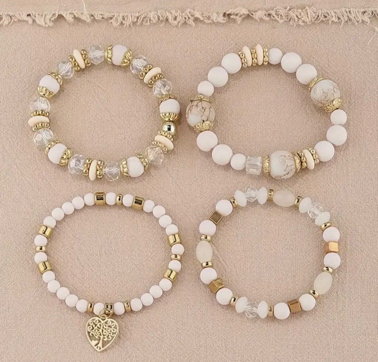 Bracciali & Braccialetti: 4er Set elegante Perlen-Armbänder im indischen Stil – Nuovo (secondo la descrizione) da Teufenthal AG venduto da MeineSchatztruhe 1