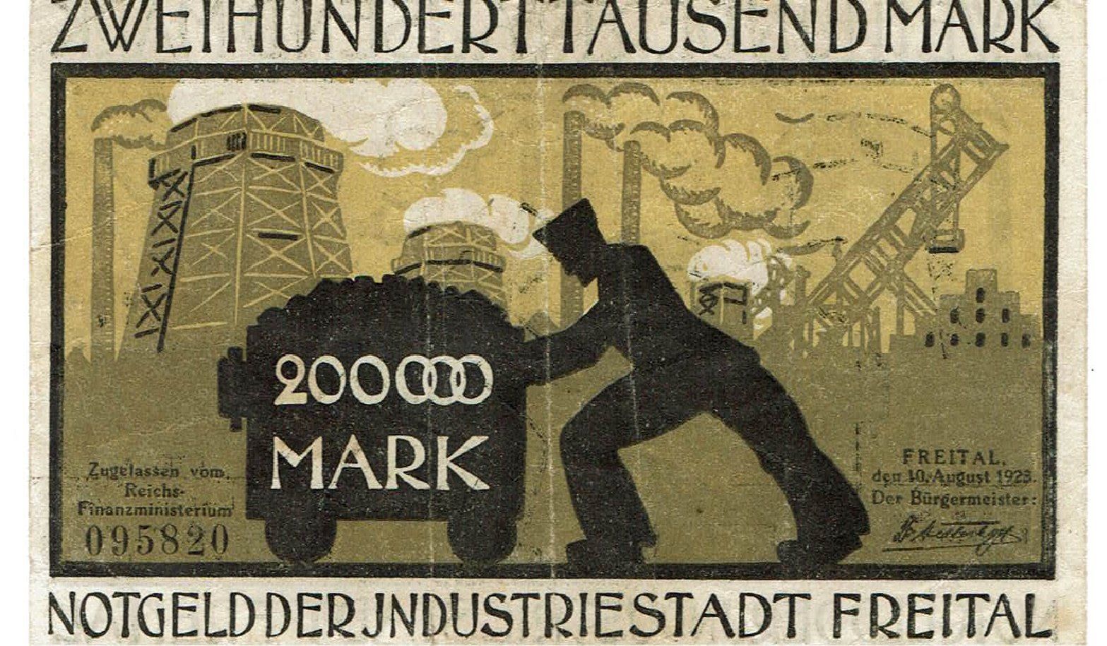Banconote: Freital 200000 Mark 10.08.1923 SS++-VZ – Usato da Steffisburg venduto da ber_8htf
