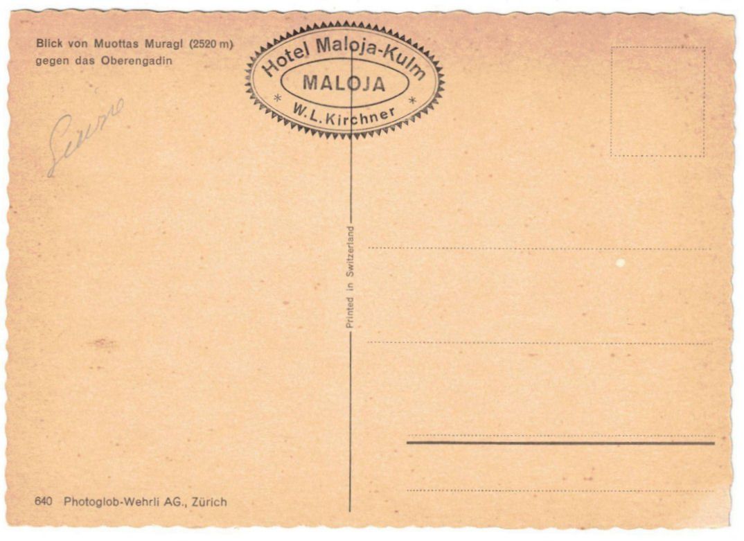 Cartoline postali: St. Moritz - Standseilbahn Muottas Muragl Bergstation – Usato da Binningen venduto da Mountainrider 1