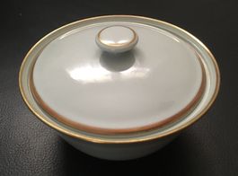 Porzellan Dose Zuckerdose Langenthal 1960 Seladon Goldrand
