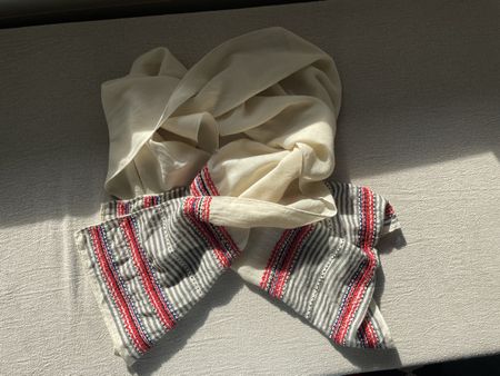 Weisser bestickter Wollschal J. Crew 200 x 60cm