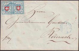 Rayonbrief von KEREUZSTRASSE nach Reinach, RI T.31+32 C2-LU
