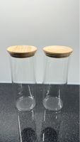 Glas Vorratsdose mit Bambusdeckel - 2er Set, neuwertig