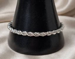 Bracciale a corda stainless steel colore argento
