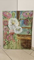 Ölgemälde Blumen Motiv auf Leinwand 60x80 cm signiert