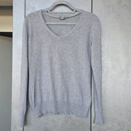 🐸 ADAGIO SEIDE & KASCHMIR PULLOVER 36 GRAU TOP ZUSTAND