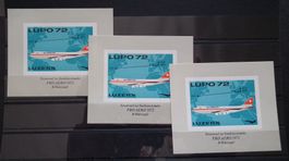 Pro Aero 1972, Luzern LUPO72  drei Vignetten