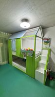 Kinder Hochbett Hausbett Spielbett mit Stauraum 🏡