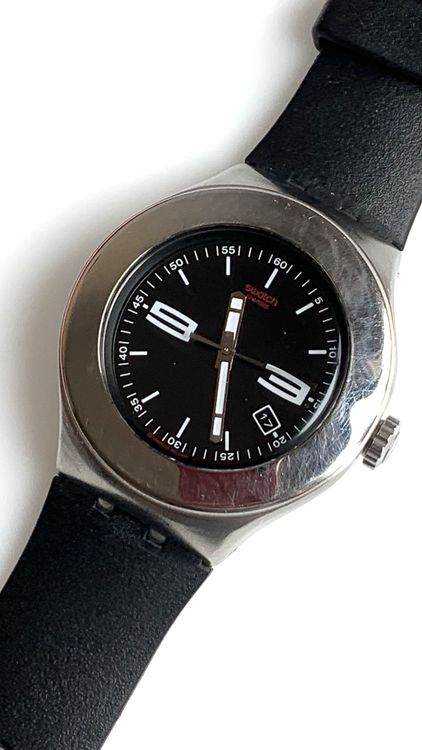 Swatch Irony Armbanduhr Edelstahl schwarz Herrenuhr 1