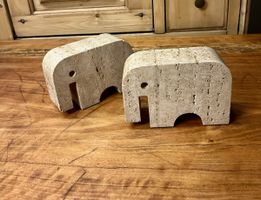 Fratelli Mannelli Travertin Elefanten – Original 1970er