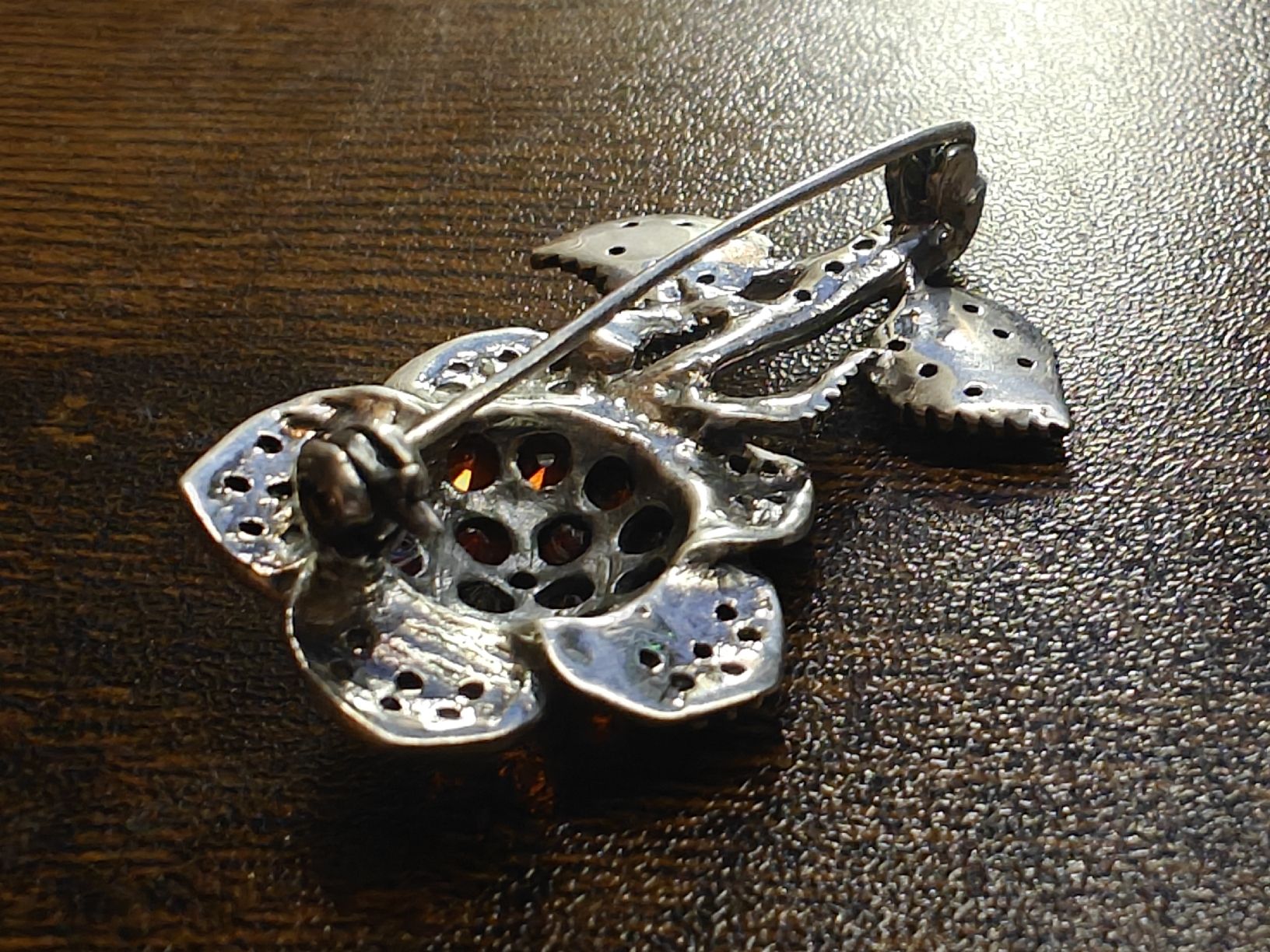Spille & Fermagli: Silber Brosche mit Granatsteine und Markasiten – Usato da Malans GR venduto da mesmen 4