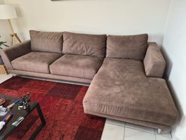 Ecksofa braun Stoff abnehmbare Bezüge guter Zustand