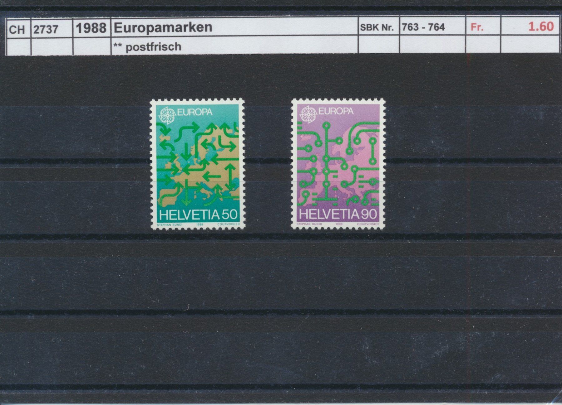 Alle Briefmarken: 1988 "Europamarken", ** postfrisch – Neu (gemäss Beschreibung) aus Winterthur von Zupogeru