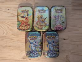 5 leere Pokémon Mini Tins – Prismatic Evolution