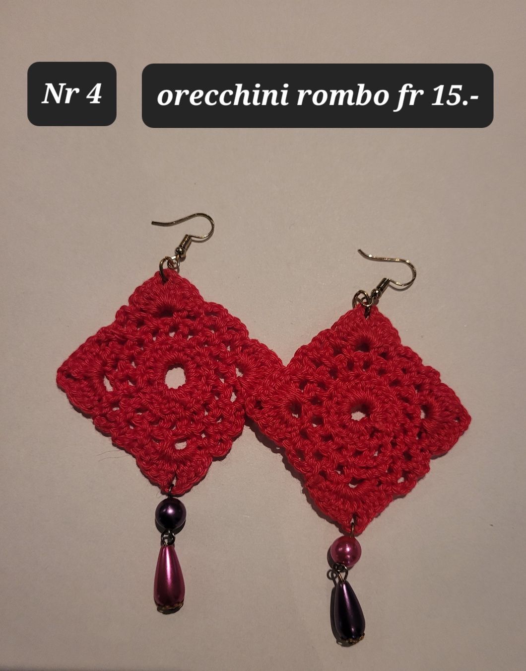 Orecchini pendenti & Orecchini a lobo: Orecchini uncinetto fatti a mano – Nuovo (secondo la descrizione) da Lugano venduto da Antonella68