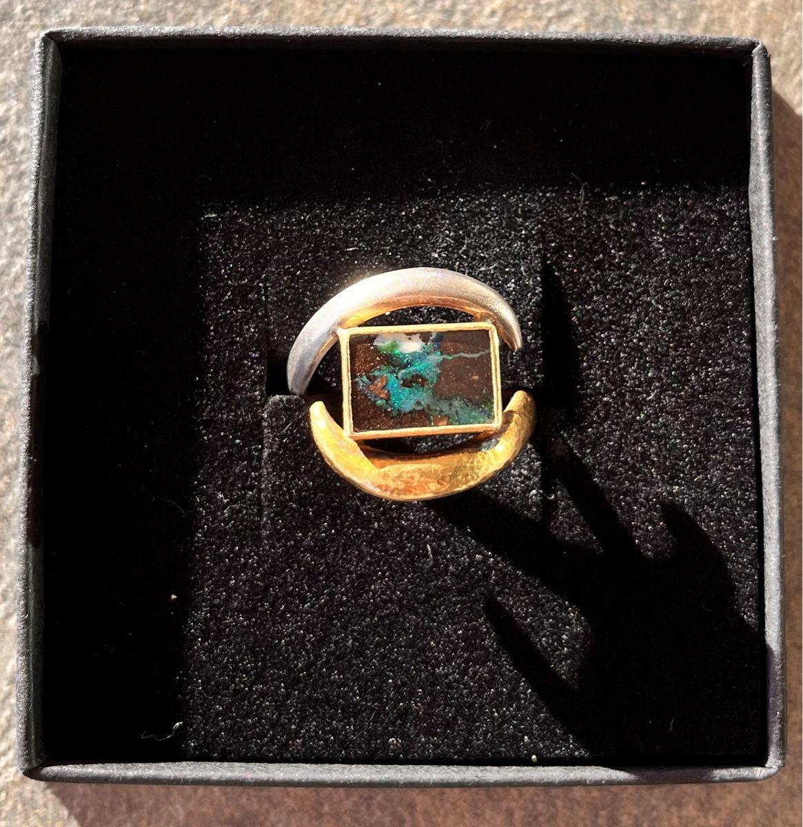 Ringe: Boulder Opal Ring, Silber Ring mit Gold, aus Goldschmiede – Neu (gemäss Beschreibung) aus Breitenbach von Alice_xy