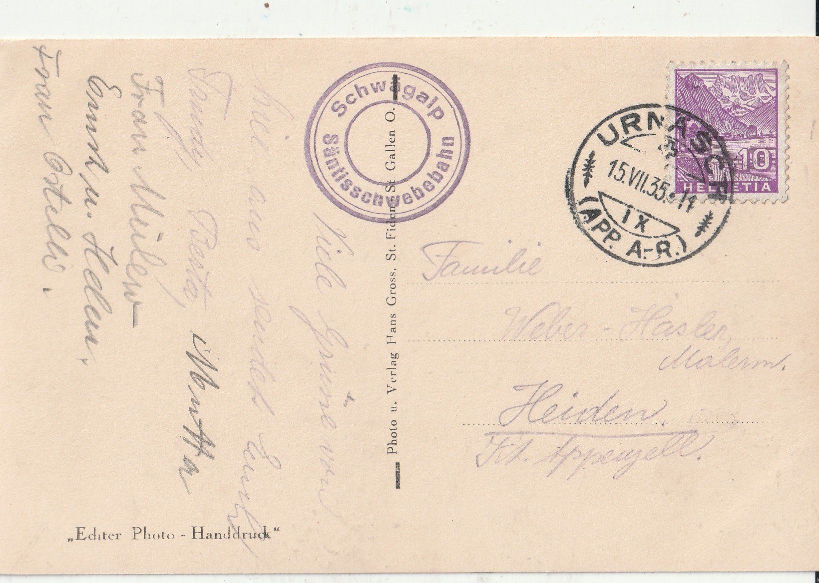 Cartoline postali: Schwägalp Talstation – Usato da Lumbrein venduto da made02 1