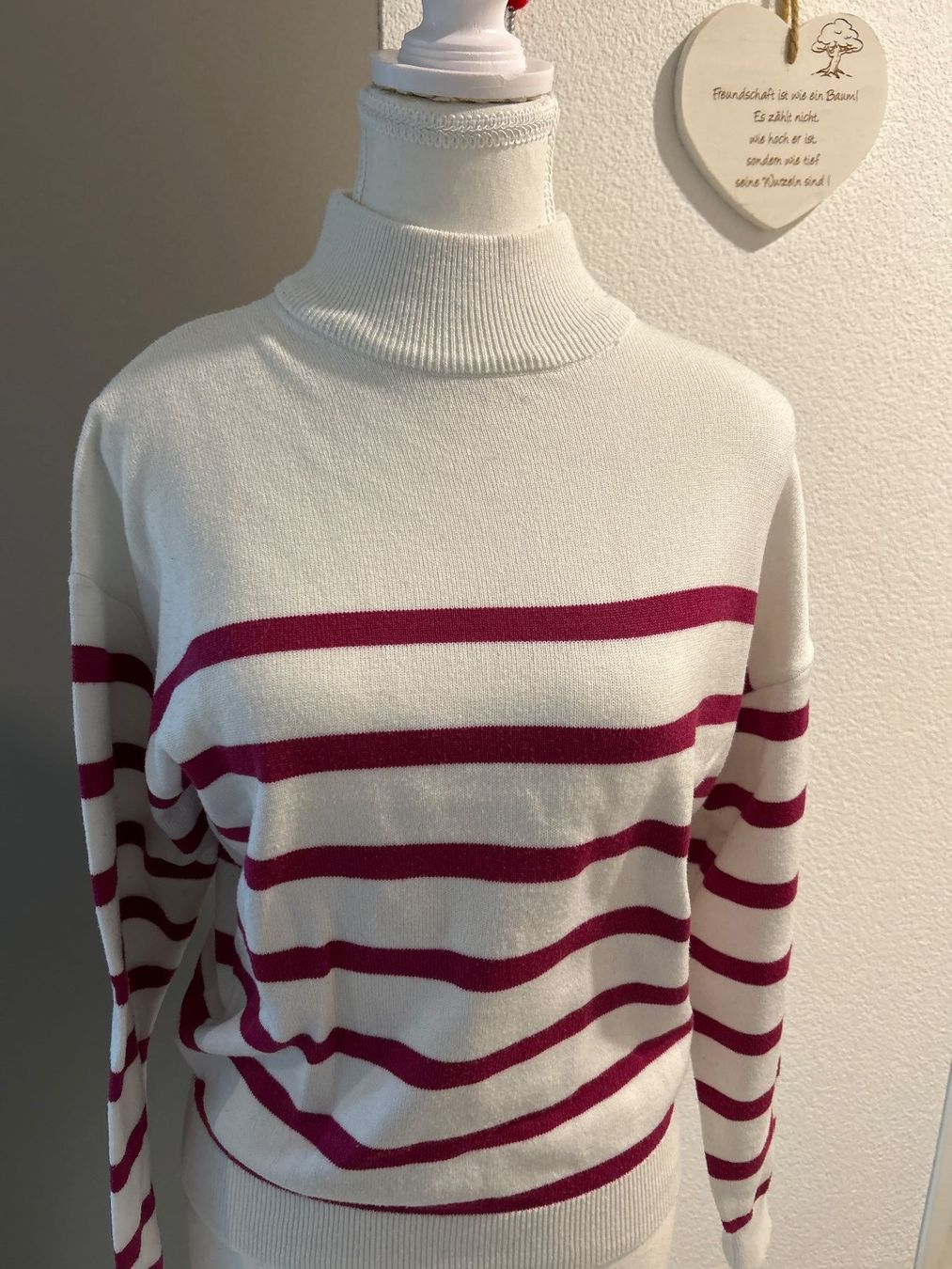 Maglioni & Felpe: Stehkragen Pullover weiss mit Steifen – Nuovo (secondo la descrizione) da Brunnen venduto da Nala2929