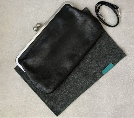 Volker Lang Leder Handtasche/Clutch - neu
