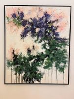 Tableau contemporain « Éclosion mauve » Artiste suisse