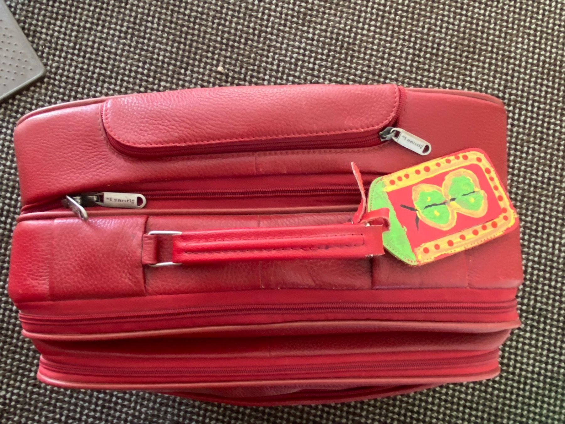 Reisekoffer: Rollkoffer Leder rot fürs Büro – Gebraucht aus Russikon von Honolulu-2019 4