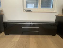 TV Kommode schwarz Fernsehmöbel