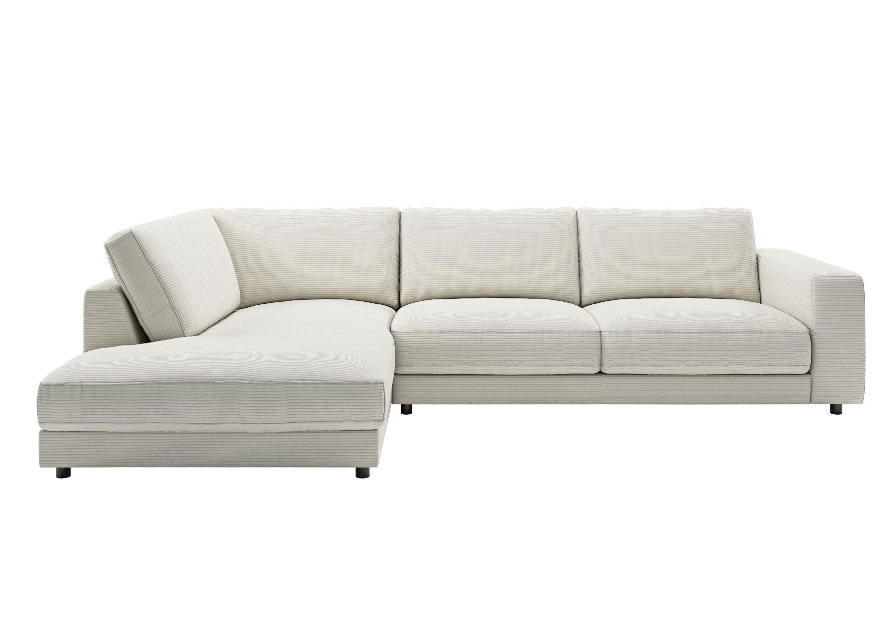 Sofas: Ecksofa High End in Cord light grey Links – Neu und originalverpackt aus Bischofszell von deluxe-moebel 1
