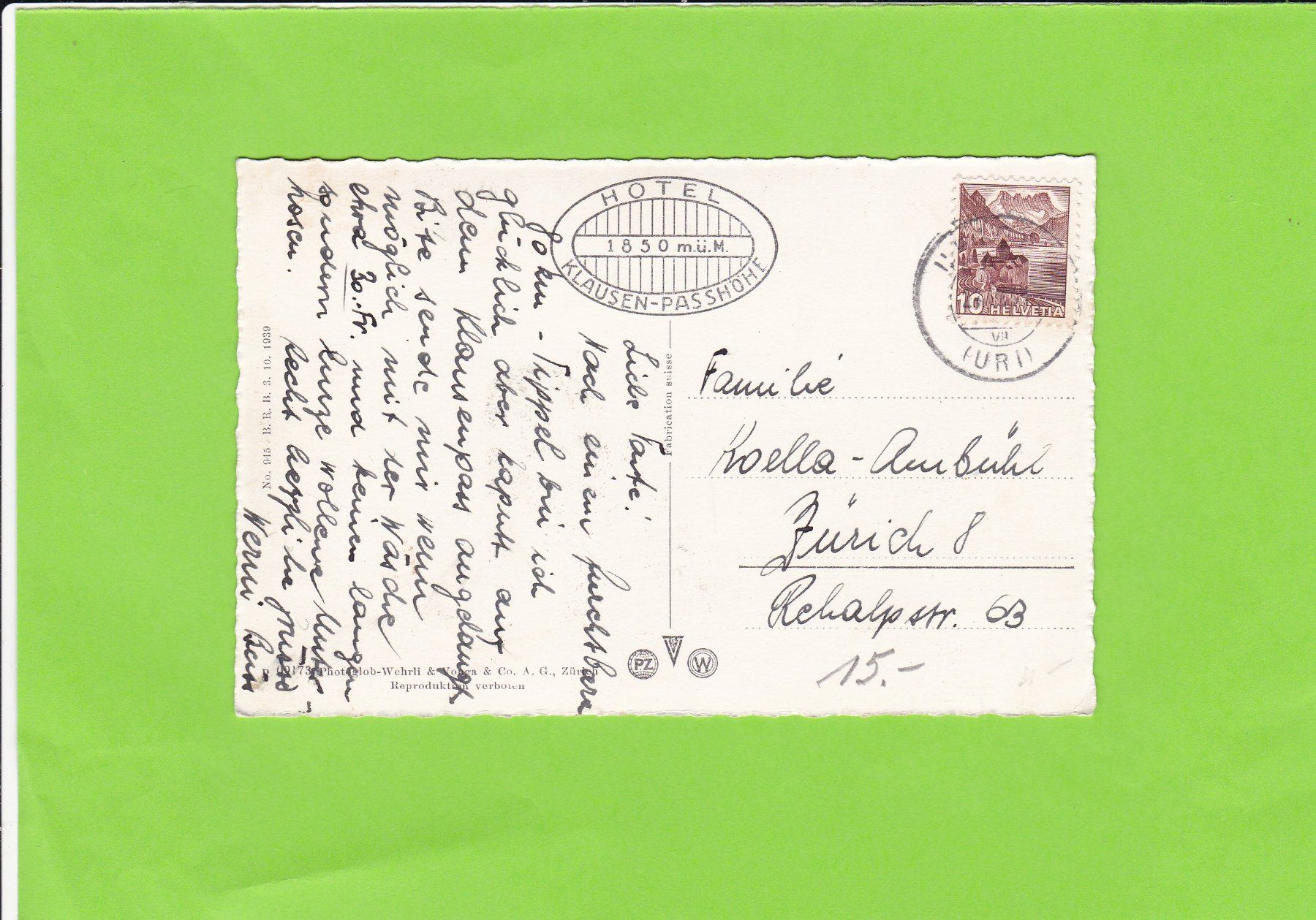 Cartoline postali: Hotel Klausen-Passhöhe-offenes Postauto – Usato da St. Peterzell venduto da neckertal 1