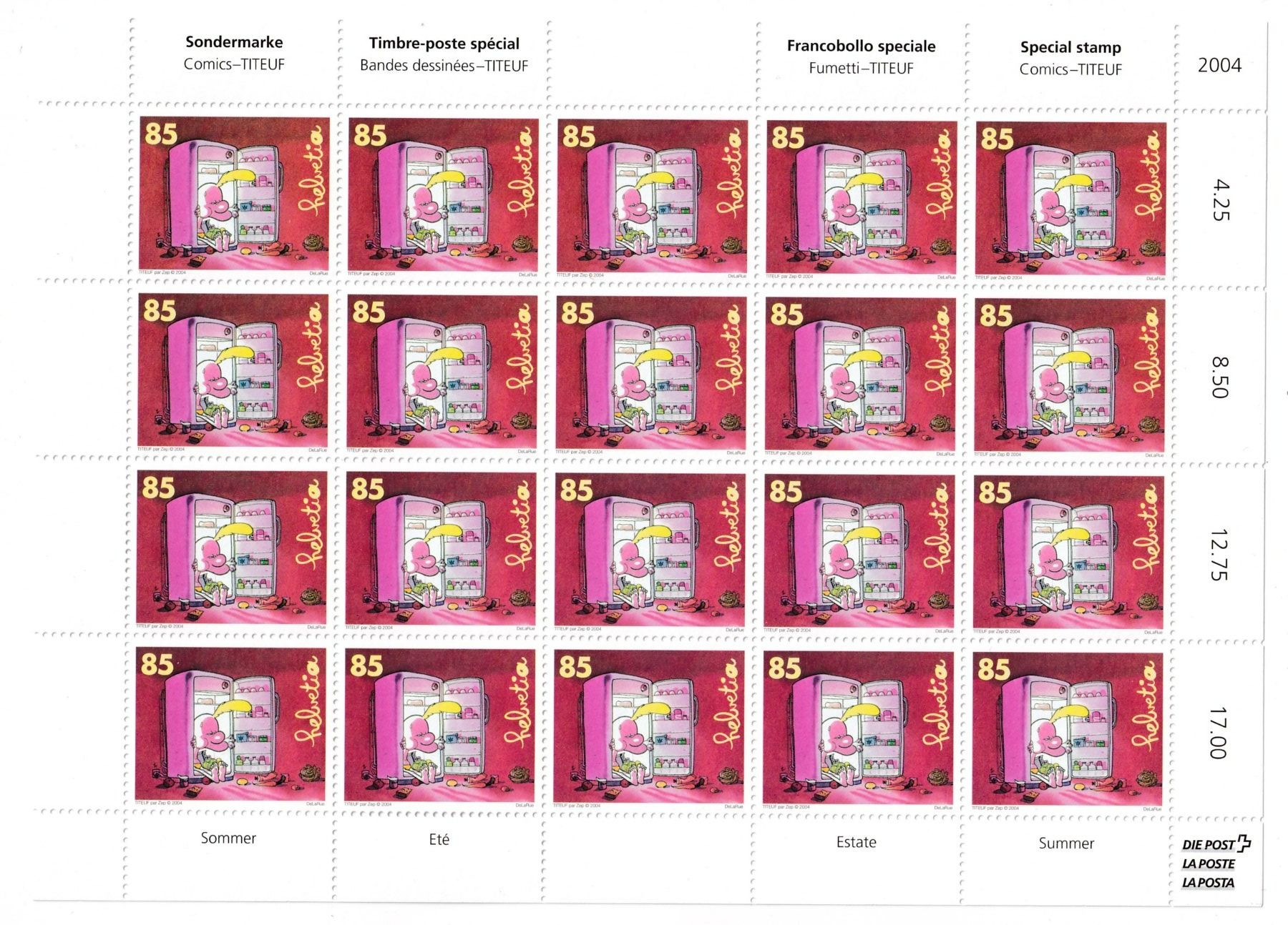 Alle Briefmarken: Sonderblock ** 2004 – Neu (gemäss Beschreibung) aus Neuchâtel von karlpierrino