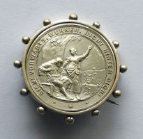 Wertvolle alte "Silber" Brosche "TELL mit SOHN"  - 21.5g