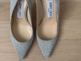 Jimmy Choo Schuhe Silber Glitzer Grösse 36 Hochzeit