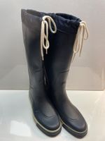 blaue Jeantex Gummistiefel mit Schnürkragen, Grösse 38