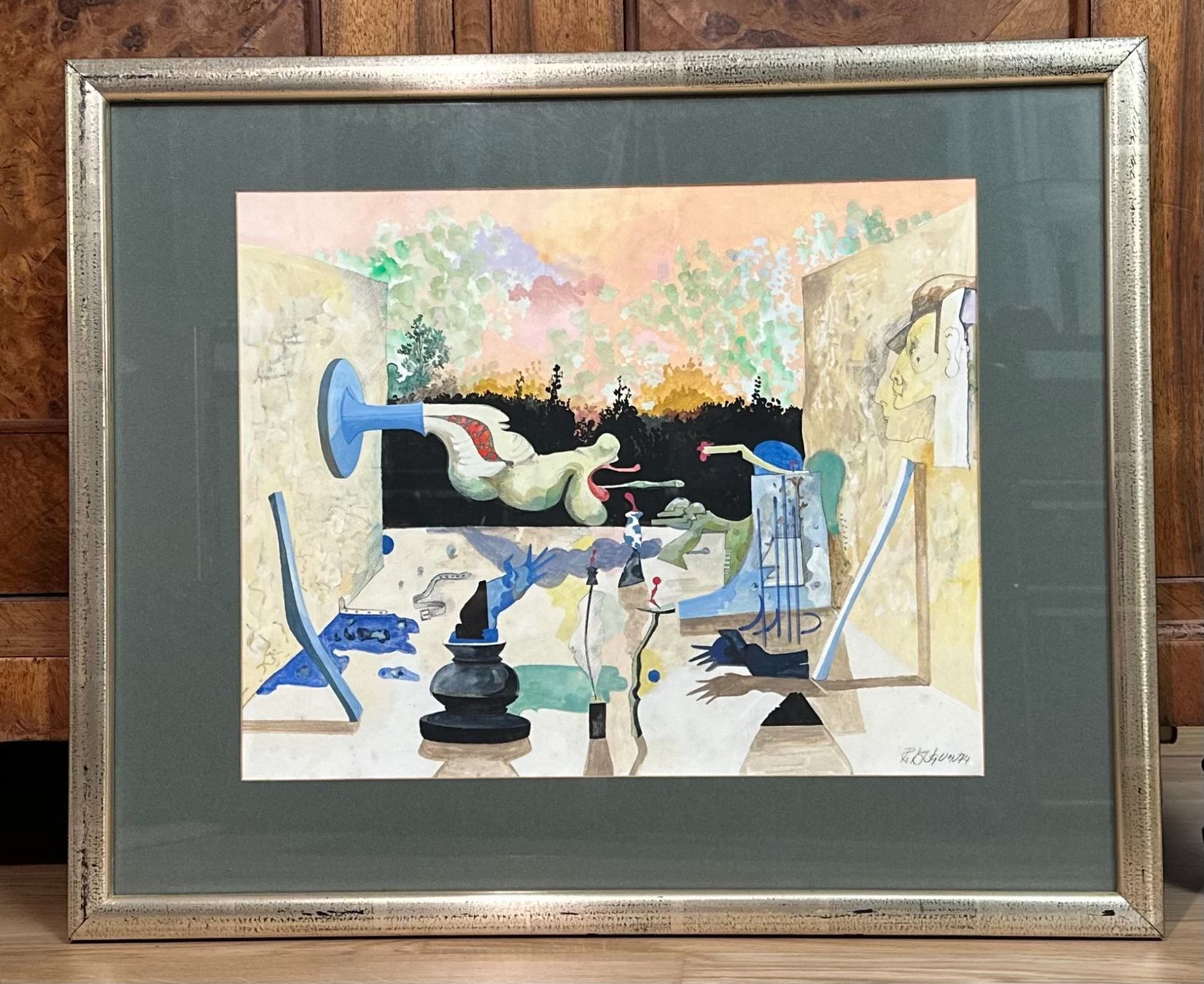 Dipinti: Schweizer Surrealismus: Aquarell von Roland Bugnon – Usato da Luzern venduto da Fabian_Ni 1