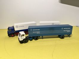 2x Wiking Mercedes Benz Lastwagen in 1/87