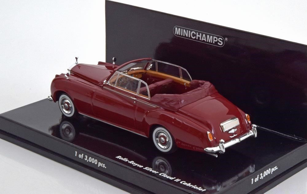 Rolls Royce Modellini d'auto: Rolls Royce Silver Cloud II Convertible 1959-1962 dunkelrot – Nuovo e nell'imballaggio originale da Gerlafingen venduto da espero88 1