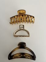 3 Haarklammern / Haarspangen – Braun & Gold