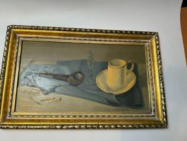 Fritz Bitterli (1909-1990),Öl auf Platte „Weisse Tasse“