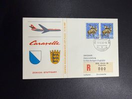 Swissair Erstflugbrief Zürich-Stuttgart 1967